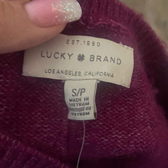 LUCKY BRAND V NECK SWEATER SMALL MEDIUM PURPLE - Picture 8 of 8